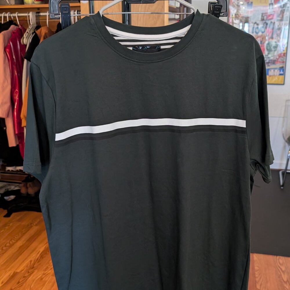 Denim & Flower Green Striped T Shirt Size L
